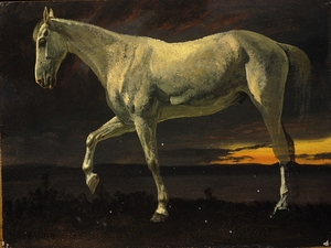 White Horse and Sunset [circa 1863] by Albert Bierstadt [1830–1902]